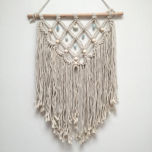 Moonstone & Amazonite Macrame Wall Hanging