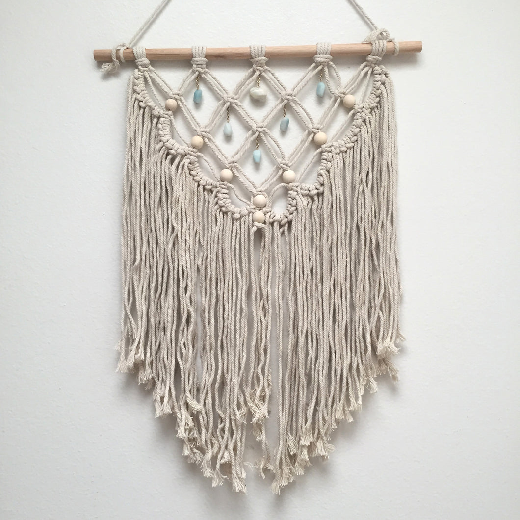 Moonstone & Amazonite Macrame Wall Hanging